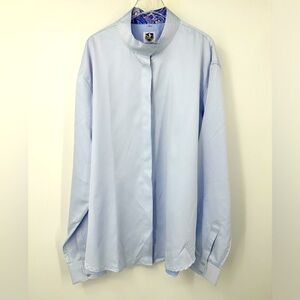 Royal Highness Equestrian Women 52 Blue Long Sleeve Flip Cuff Riding Shirt
